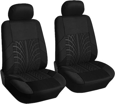 他サイト： カー シート カバー 車 座席 汎用 軽自動車 普通車 運転席 助手席 2個 セット フロント 2座席分 押し洗可 伸縮 黒(ブラック)の商品画像