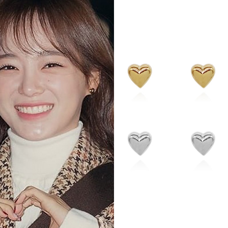 [九キムセジョン着用] シンプルハートイヤリングデイリーリング/ 人気ジュエリー /韓国ファッションジュエリー /k-popアイドル着用/韓国の人気アクセサリー