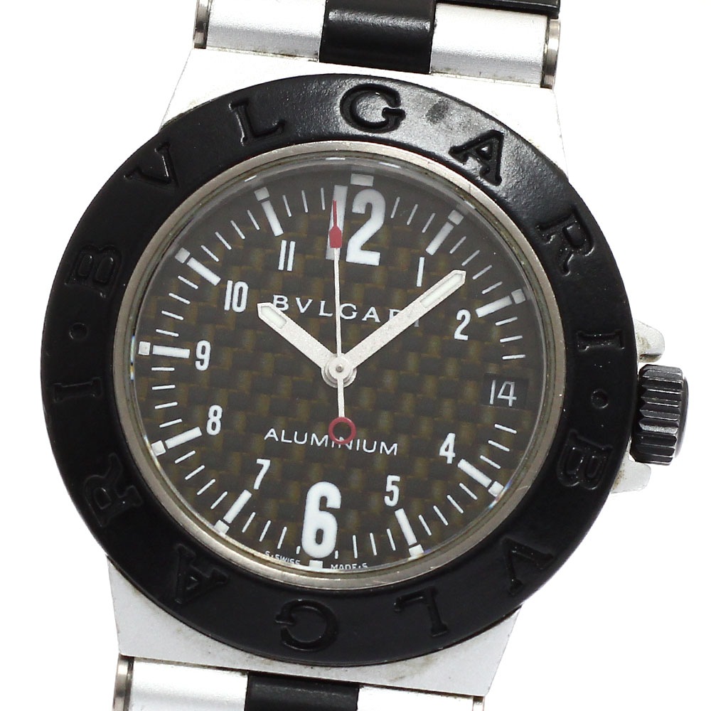 ブルガリ BVLGARI AL32TA アルミニウム デイト クォーツ ボーイズ 保証書付き_920343【中古】