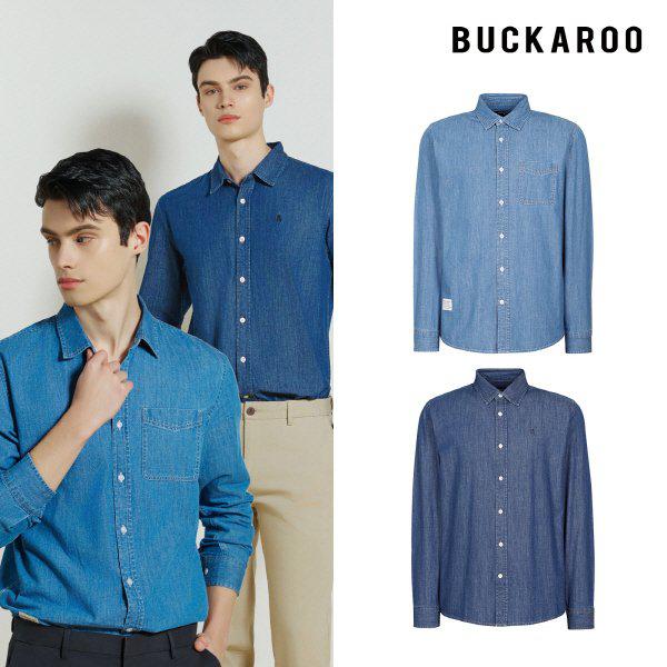 [] デニムシャツ 男性 2色択1