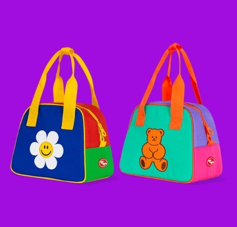 [ウィグウィグル]カラーブロック保冷バッグ2種保温保冷バッグデイリーショッパーアイスクーラーバッグ