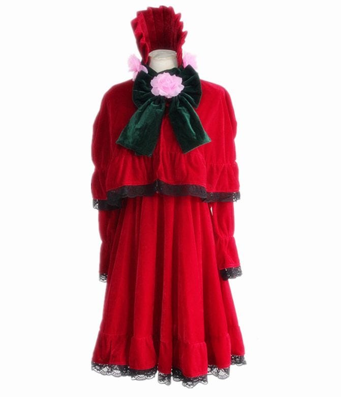 ローゼンメイデン 風 真紅 しんく ロリータ コスチューム コスプレ衣装 5点セット サイズ S―XL