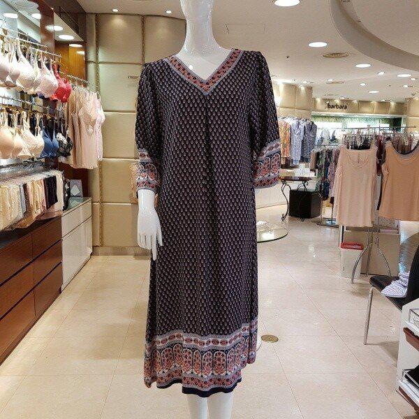 WGN232W_季節の変わり目レーヨンボーダー捺染ガウン