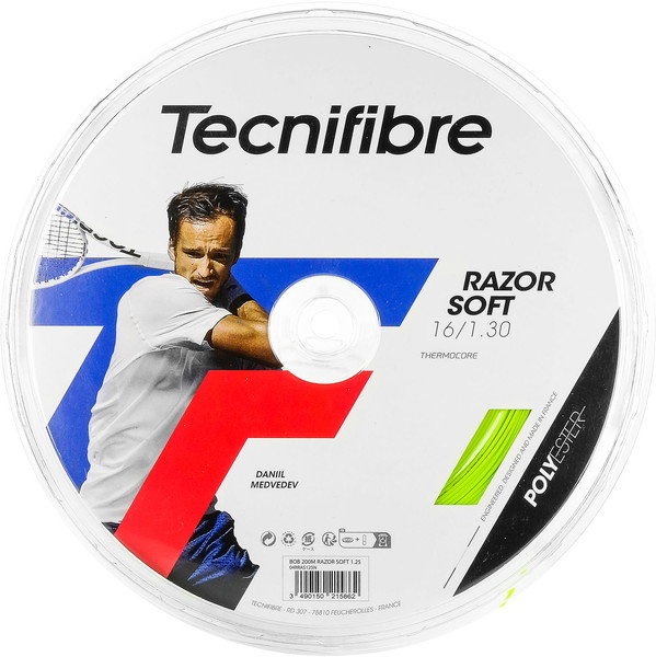 テクニファイバー Tecnifibre BOB 200M RAZOR SOFT 1.30 LIME テニス 硬式ガット 04RRAS130L