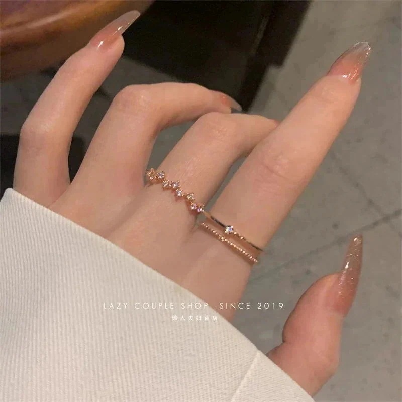 裕福になるラッキー 3日内出荷キラッとリング 韓国ファッション指輪 感かわいい 指輪 リングのセット