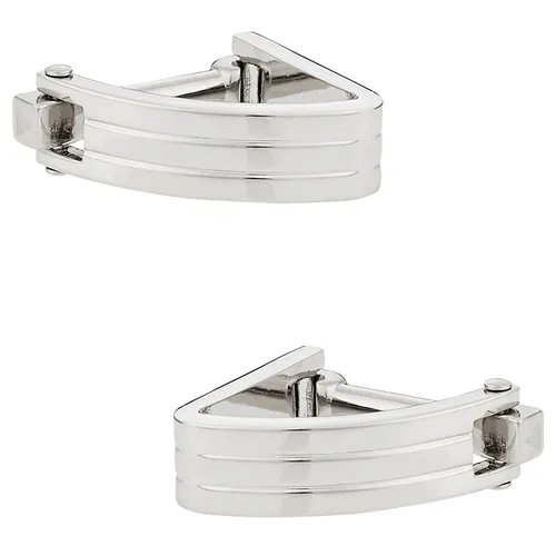 カフスボタン カフス シルバー リブ ウェッジ ラップアラウンド カフリンクス メンズアクセサリー