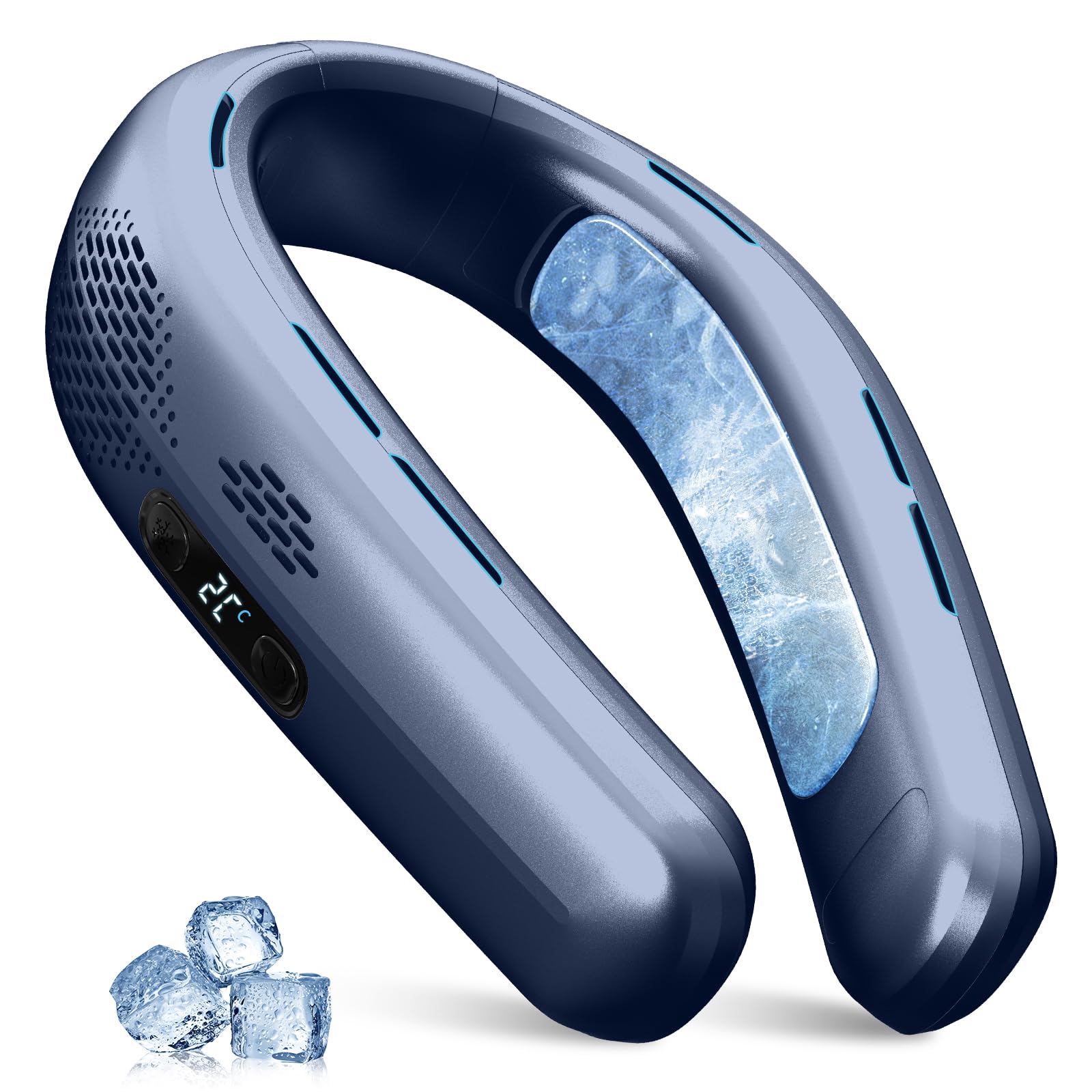 【全国送料無料】 Zabapure ネッククーラー 冷却プレート【ペルチェ素子瞬間-19℃・3段階風量＆冷感調整】 ネックファン 首掛け扇風機 羽なし 両手解放 角度調整可能 4000mAH大容量電池