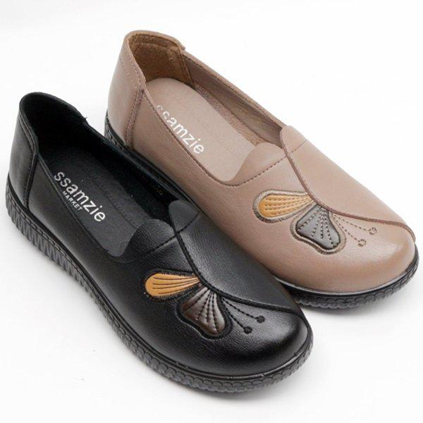 [シューズ] ゴム底 女性 レディース ローファー フラットシューズ パンプス スリッポン 3.5cm sjssz-JJ-119