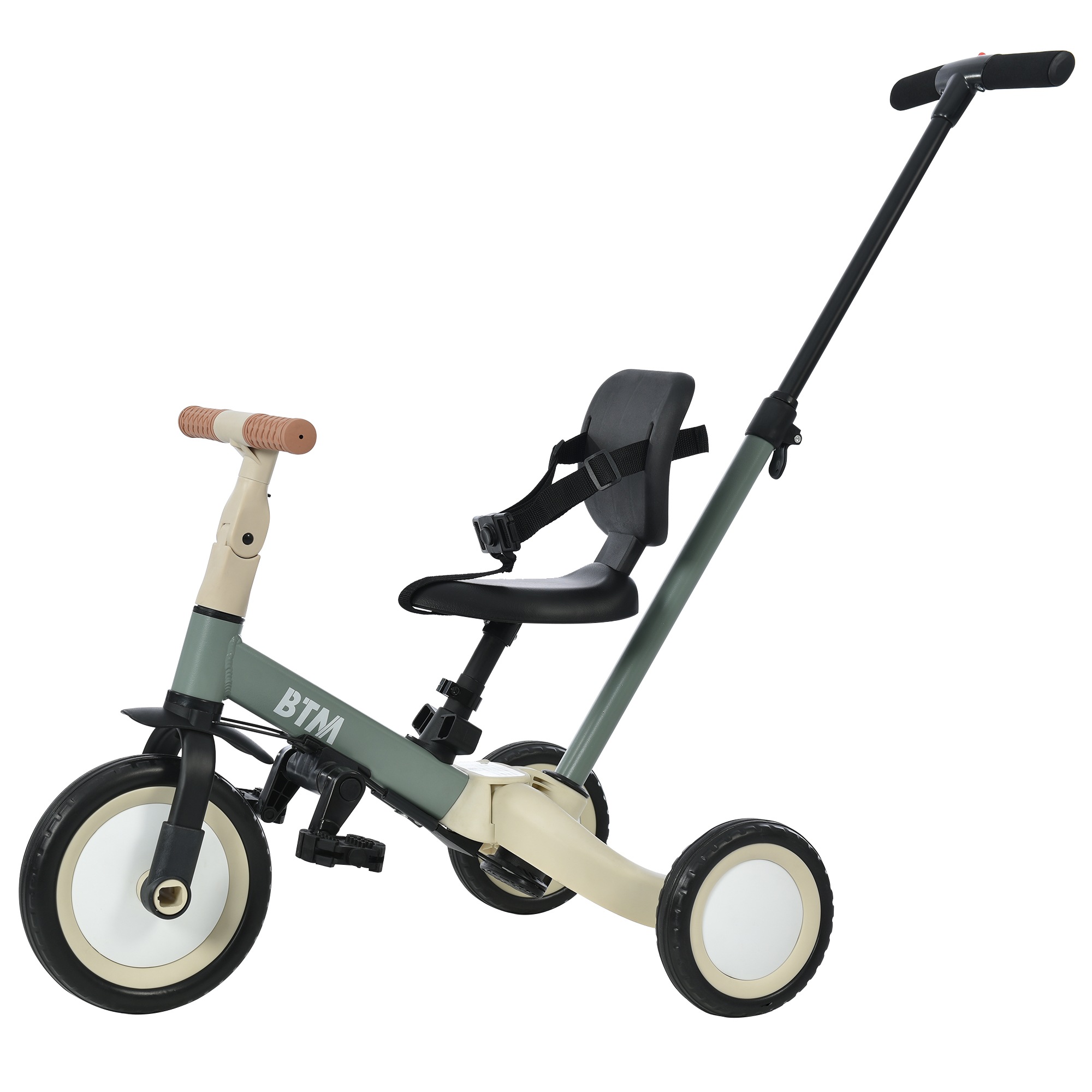 三輪車 足けりバイク 一台4役 ベビーカー かじとり 手押し棒付 子供用三輪車 子供自転車 3輪 キッズ 幼児 自転車 バイク ペダル付き コントロールバー付き 乗用玩具 軽量 誕生日