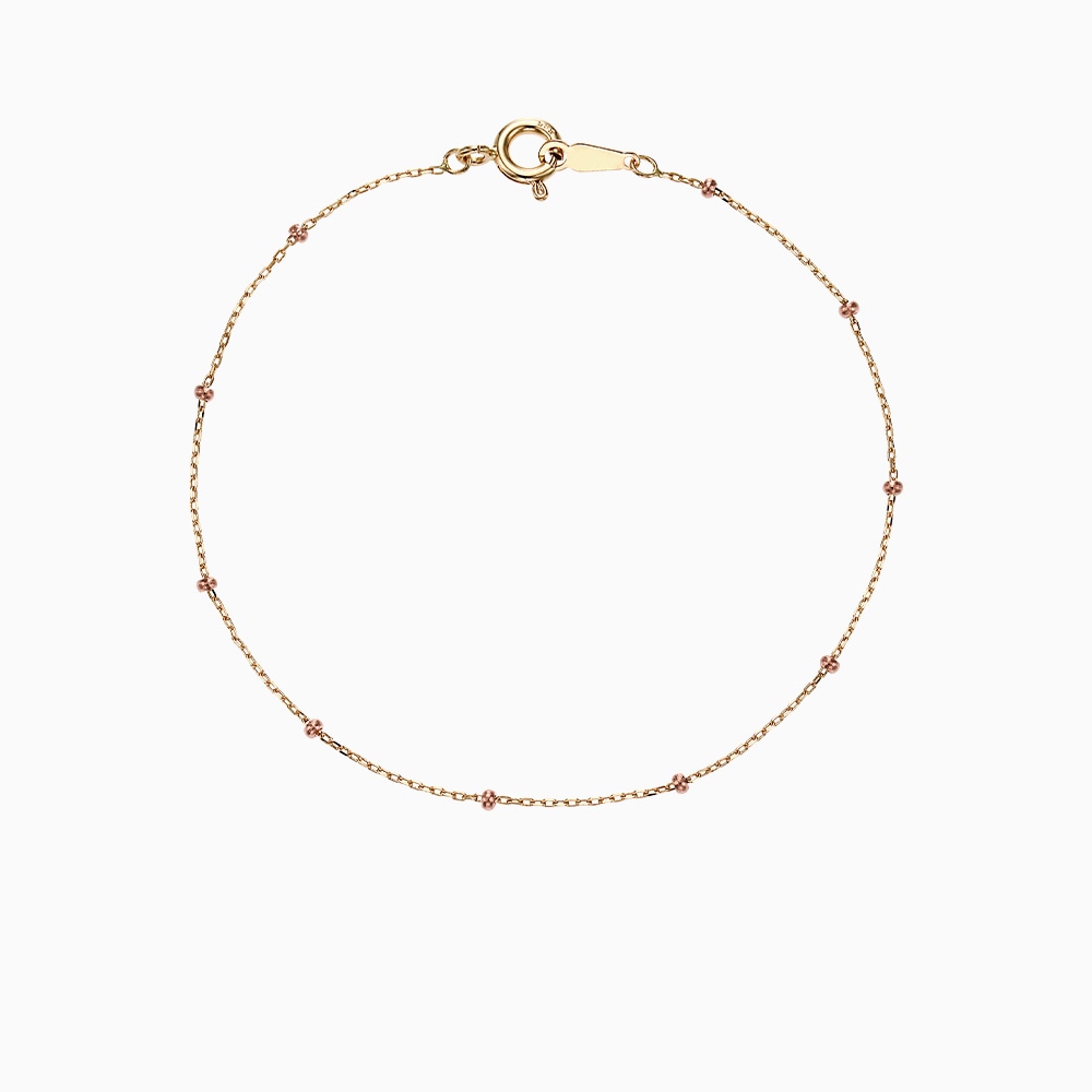 14K 18K ツートン ユニーク ミニ ボール ブレスレット