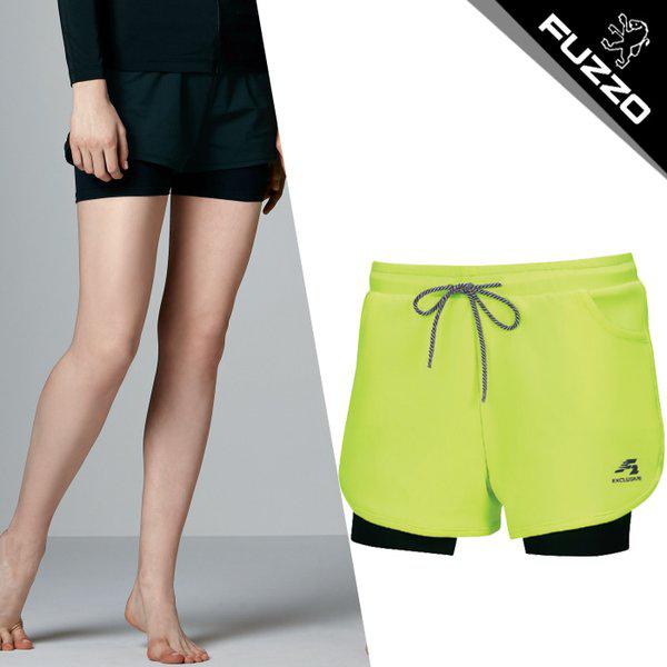 W 水泳ショーツ レギンス S35-6 蛍光緑_新