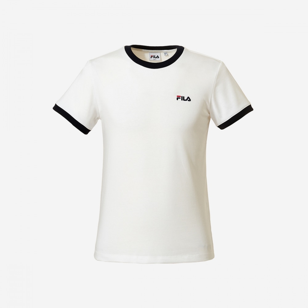 FILA 女性ベーシックリニアリンガー半袖Tシャツ (OWH)