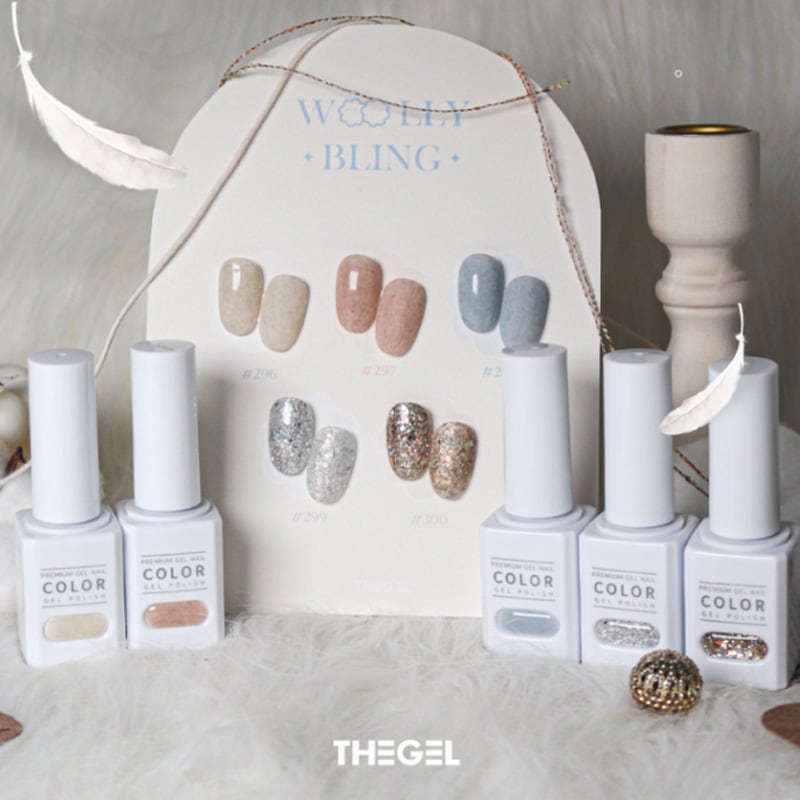 [THE GEL] [5色セット] WOOLY BLING ベルベットグリッターパール/真珠/冬ネイル/新作