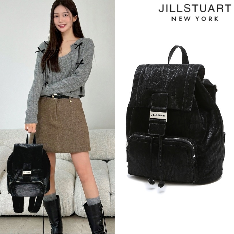 [24SS][CITY BAG] Logo metal point black backpack 新商品 韓国ファッション 韓国人気 女性 贈り物 学生 大学生