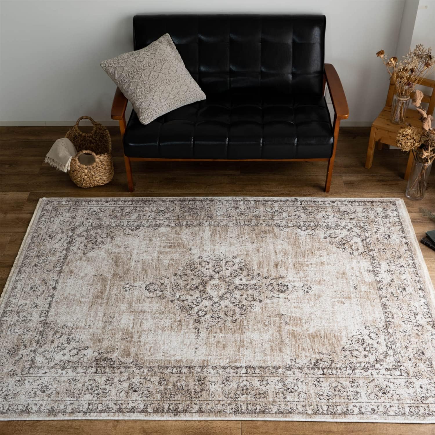 サヤンサヤン ヴィンテージ風 クラシック柄 シャルム ラグマット 1.5畳