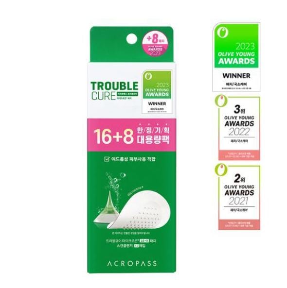 [正規品]トラブルキュア ニキビ パッチ(16+8) 24パッチ スキンクレンザー 12枚 ACケア ニードルパッチ マイクロニードル よだれ ニキビに貼る 韓国コスメ スキンケア 男女共用