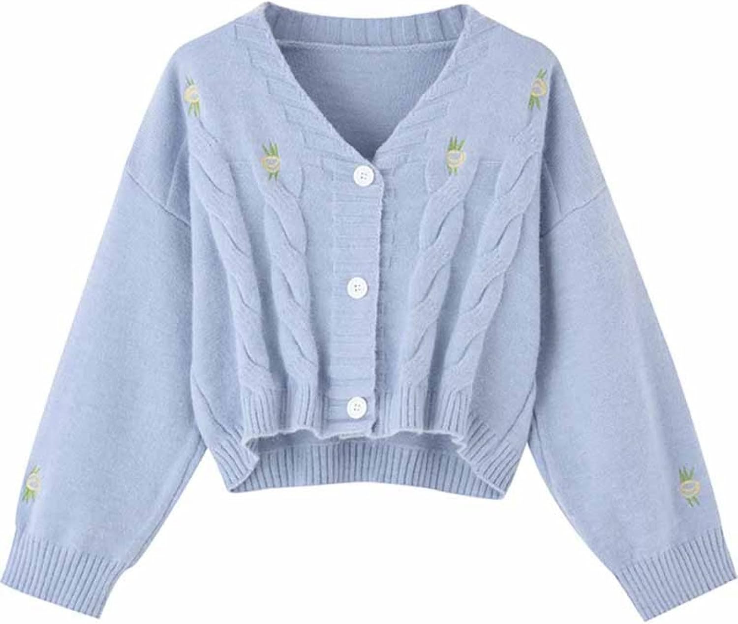 カーディガン レディース 刺繍 キレイ バルーンスリーブ セーター ショート丈 アウター リブ袖 おしゃれ 普段使い ゆる 快適 可愛い 着痩せ シンプル カジュアル お洒落 普段着