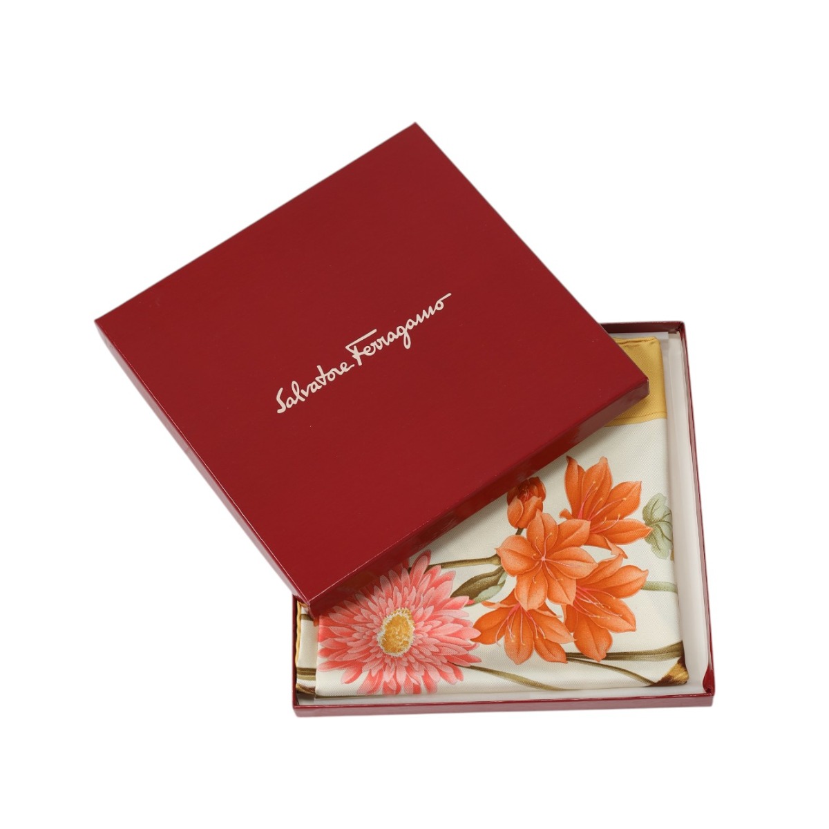 虎×花 シルク100％ スカーフ イエロー 【公式通販】