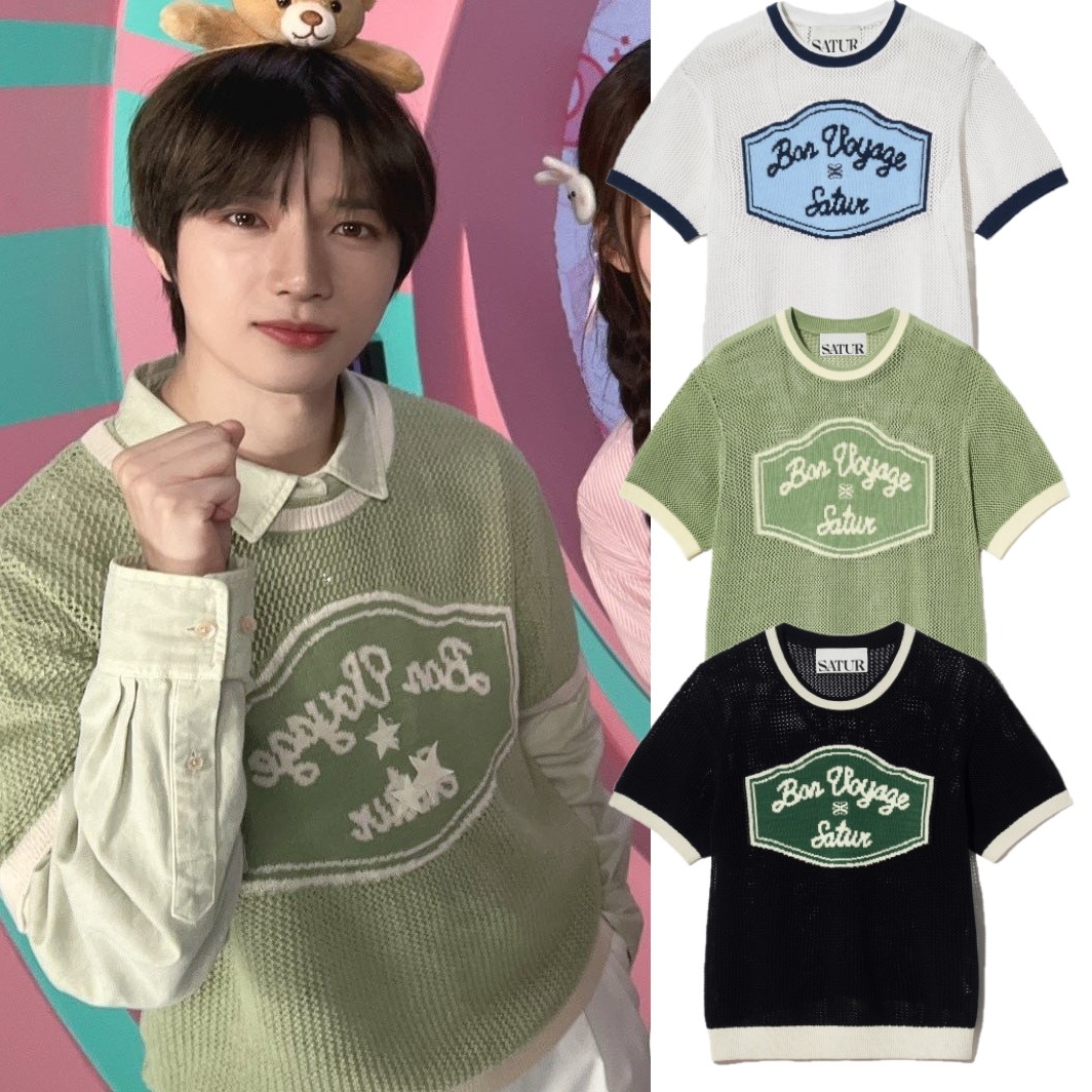 [TXT BEOMGYU着用] Bon Voyage Artwork Logo Crew Neck Half Knit