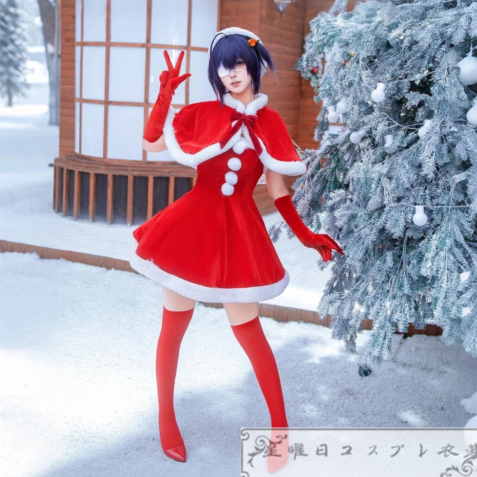 【コスプレ衣装】中二病でも恋がしたい！小鸟遊六花 クリスマスドレス コスチューム ハロウィン 仮装 女性 在庫品
