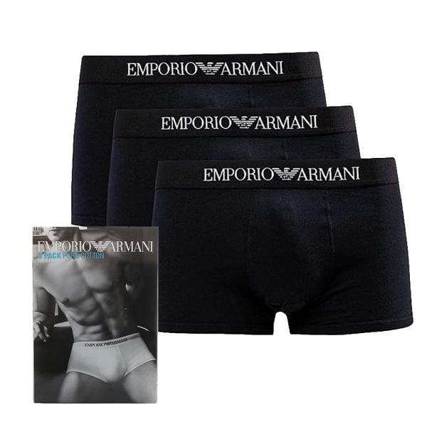 エンポリオアルマーニ EMPORIO ARMANI ボクサーパンツ 111610-CC722-21320-S メンズ ブラック 下着 アンダーウェア 3枚セット