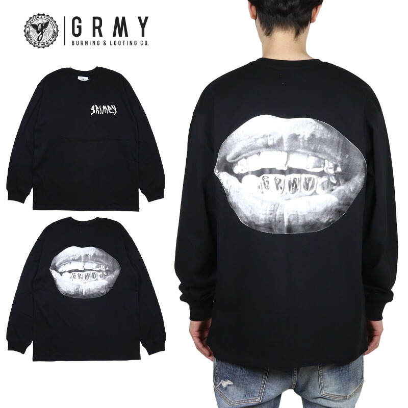グライミー ロンT GRIMEY Tシャツ 長袖Tシャツ 綿100% メンズ レディース ブランド 大きいサイズ おしゃれ おすすめ 人気 黒