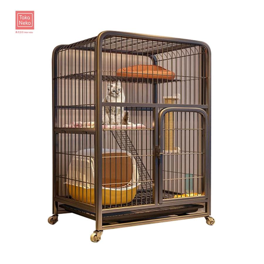 猫ケージ 猫用ケージ ホワイト 3段(78x55x100cm) 猫ハウス 室内用猫のゲージ 大きめ動物ケージ 大型猫用ケージ 多頭飼い猫 移動便利 組立簡単 取り外し可能なペ