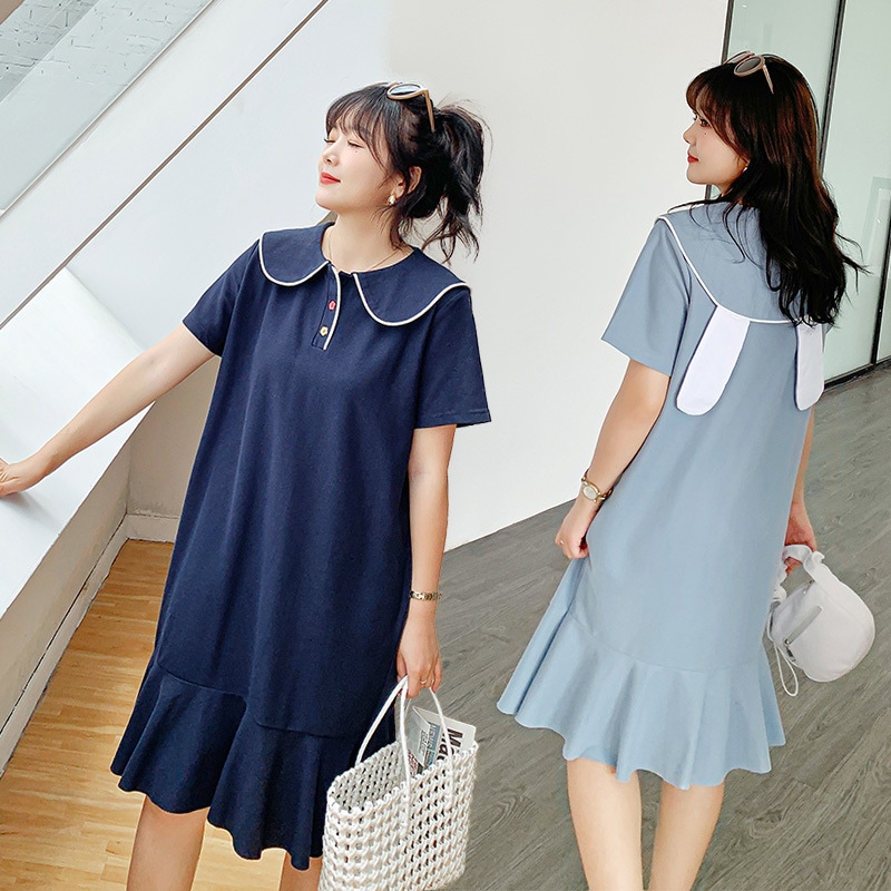 ワンピース 大きいサイズ 半袖 春夏 韓国 妊婦 マタニティ ゆったり きれいめ 3l 4xl 5l