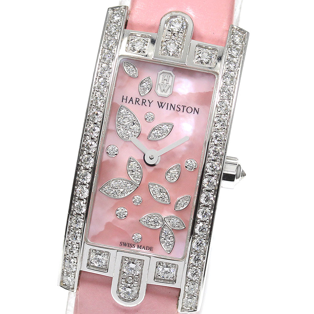 ハリーウィンストン HARRY WINSTON AVCQHM16 アヴェニューCミニ K18WG ダイヤベゼル クォーツ レディース _762573【中古】