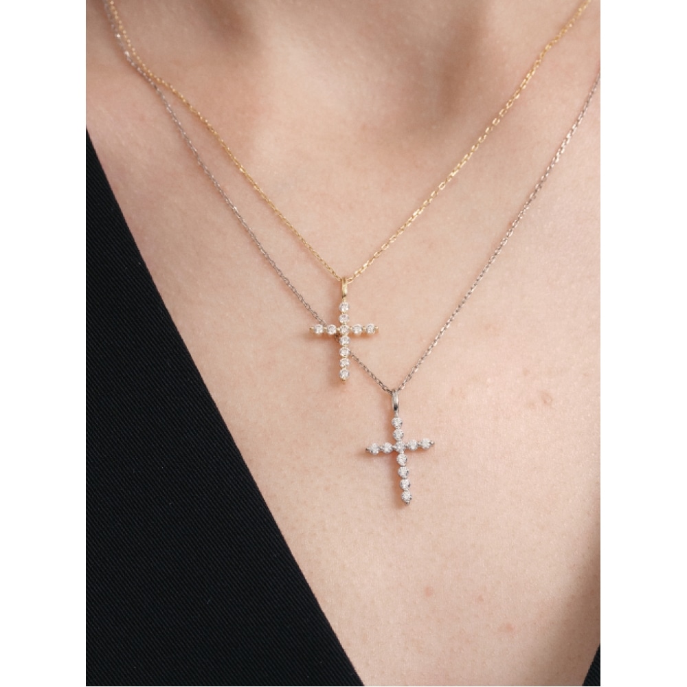 LUNNE 14kダイヤモンドノーブルクロスペンダント LCP02