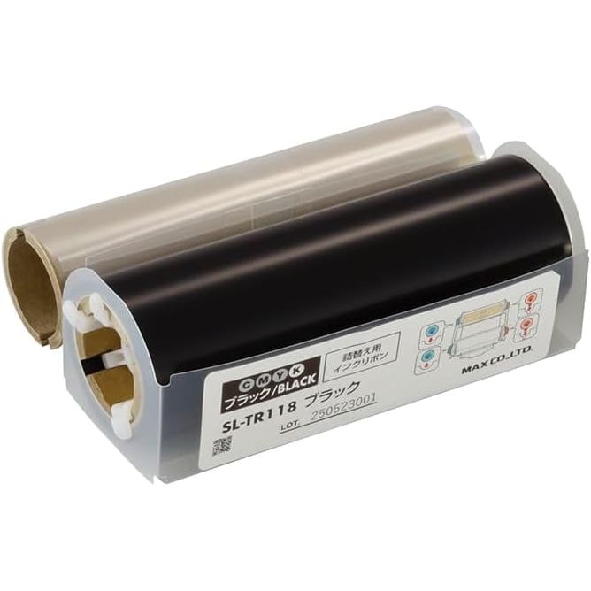 （まとめ買い）ビーポップ 100タイプ用 詰替え用インクリボン プロセスカラー 60m ブラック SL-TR118ブラック [x3]
