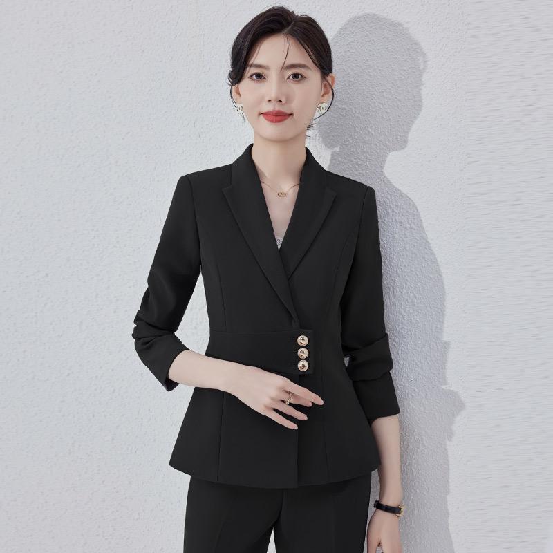 レディース スーツ ジャケット パンツ セットアップ おしゃれ ファッション グレー 春秋 オフィス モダン スタイリッシュ エレガント ビジネス 大きいサイズ