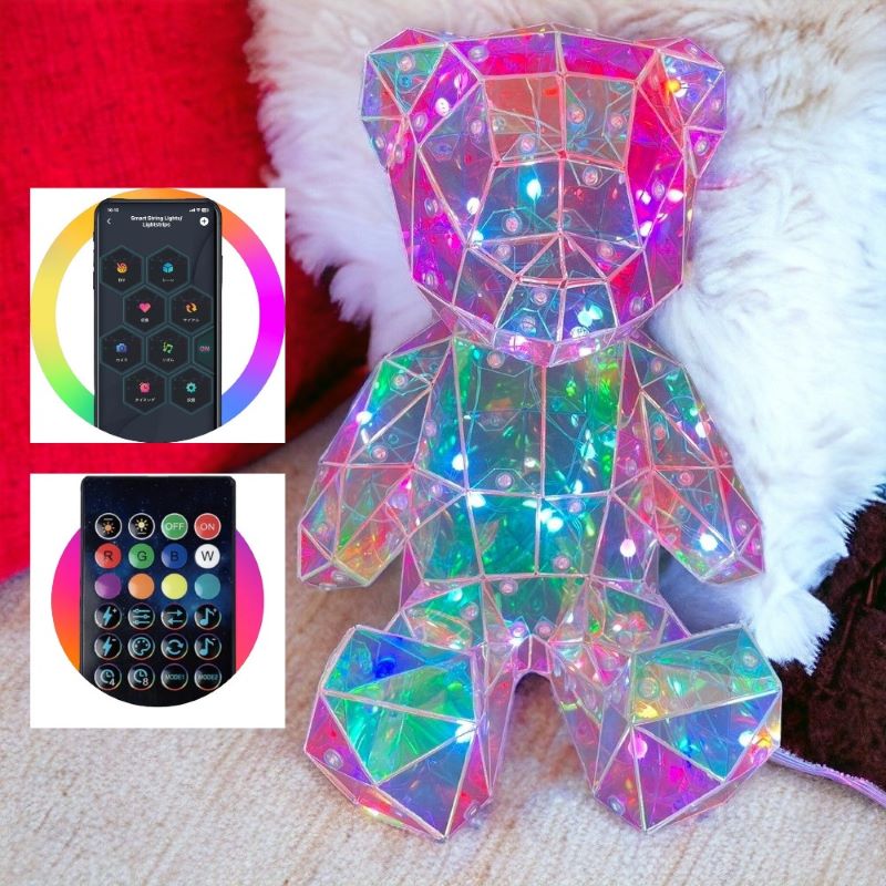 テディベア30cm アプリ操作可能 バースデー ギフト プレゼント 映え おすすめギフト クリスマス 飾り付け 照明 LED照明 間接照明 くま照明 キラキラ クリスマスプレゼント