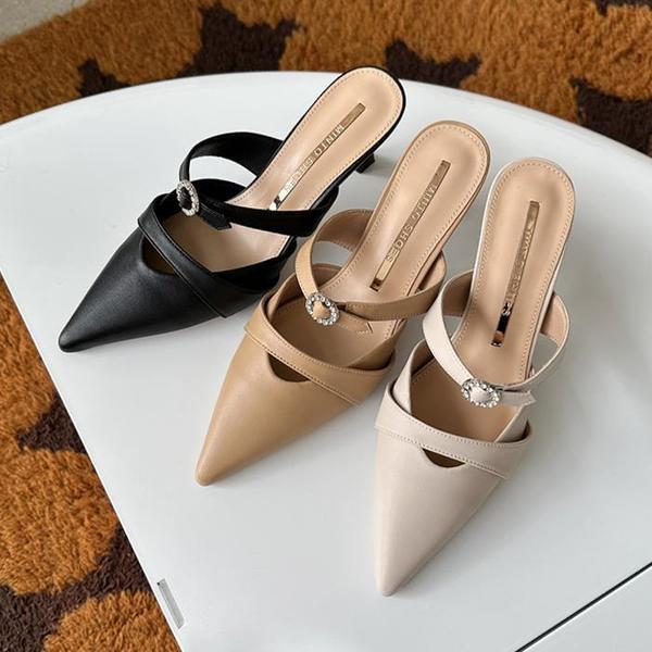 女性シャインポインテッドヒール3色
