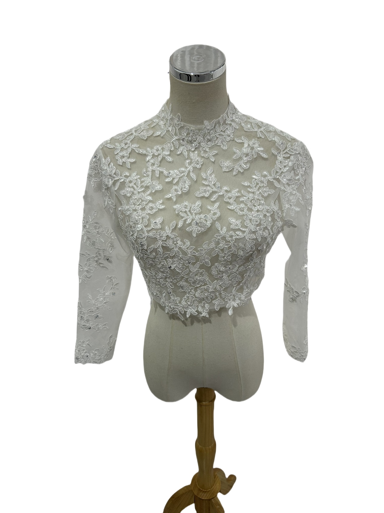 ボレロ ロングスリーブ ビーズ キラキラスパンコール ハンドメイド くるみボタン ウェディングドレス 12,152円