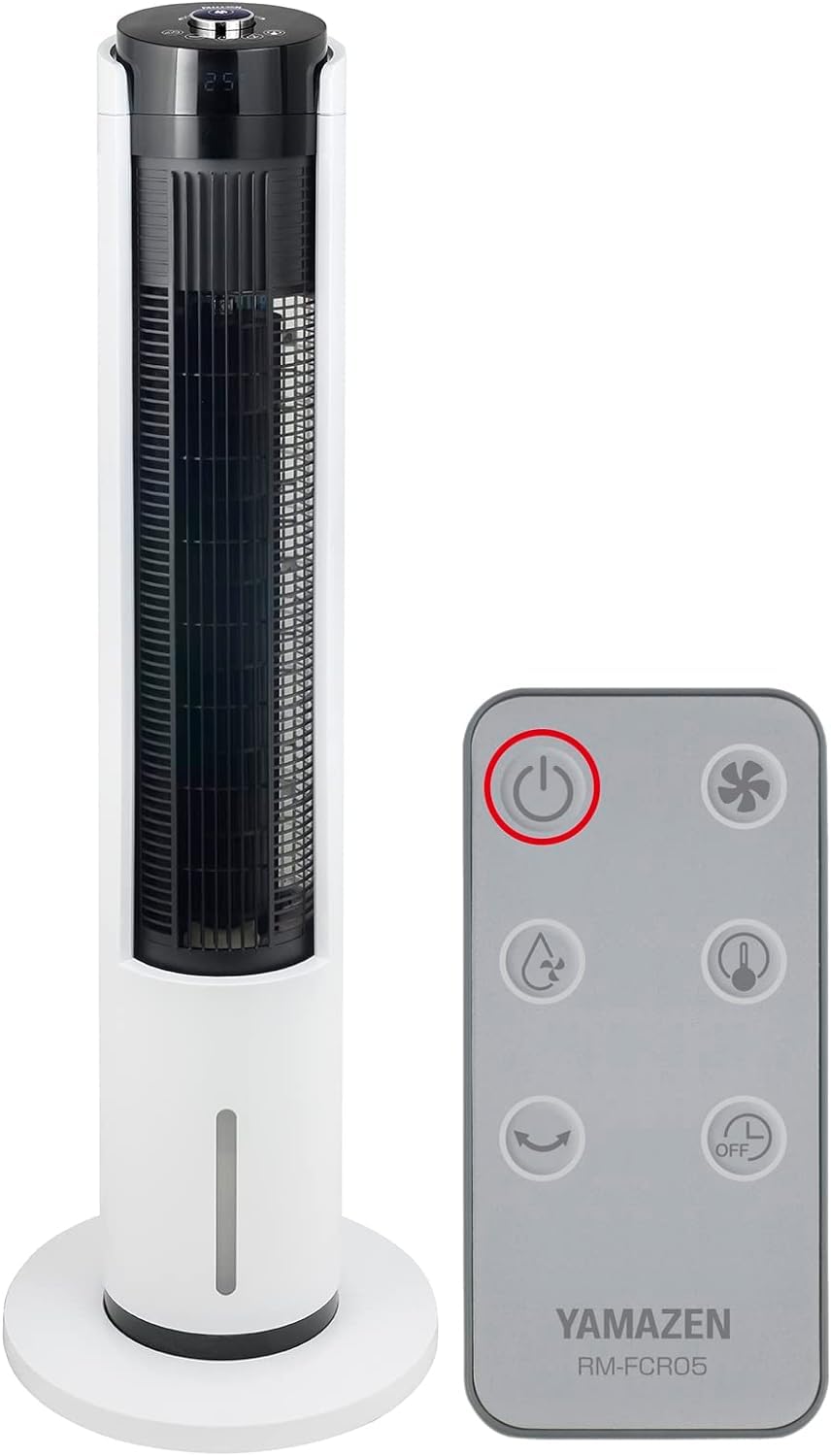 [山善] 冷風扇 冷風機 左右自動首振り 切タイマー 室温センサー搭載 風量5段階調節 水タンク着脱式 リモコン付き タッチスイッチ キャスター付き ホワイト FCR-BWG403(W)