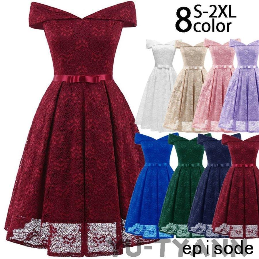 レースワンピース レディース パーティー ドレス イベント Ｖネック 膝丈 おしゃれ 大人 ディナー 上品 女性 オシャレ 20代30代40代
