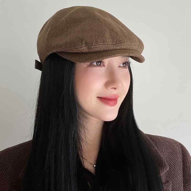 秋冬 コーデ レディース ファッション オシャレ アイテム カワイイ シンプル 大人カワイイ レトロ グレッシブ ハット コットン リネン ベレー帽 かぶり ピークド 5,097円