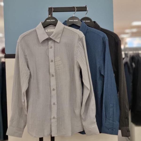 HC21 共用 シアサッカー ベーシック 長袖シャツ NSM271 (S45899077)