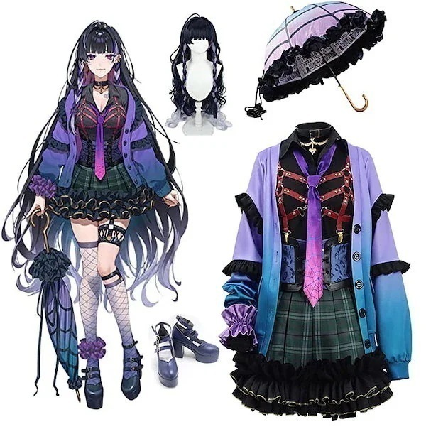 バニエ付き ハロウィン きょうらんめろこ 紫色 VTuber バーチャルYouTuber 豪華版 衣装 コスプレ 狂蘭メロコ