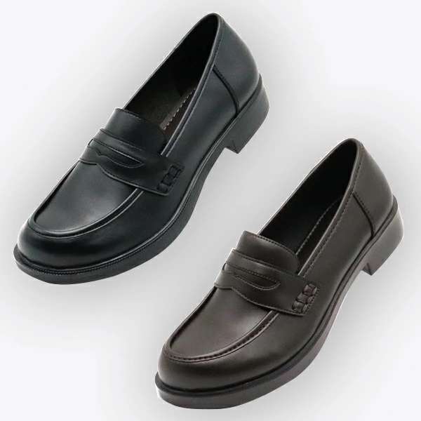 ベル スクールシューズ レディース コインローファー Belle A6407 痛くない 学生靴 大人 疲れにくい やさしい靴工房