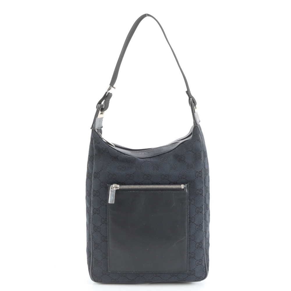 美品 GGキャンバス 019-0537 レザー×キャンバス ショルダーバッグ 肩掛け トート ハンド レディース EUE CW45-3 中古