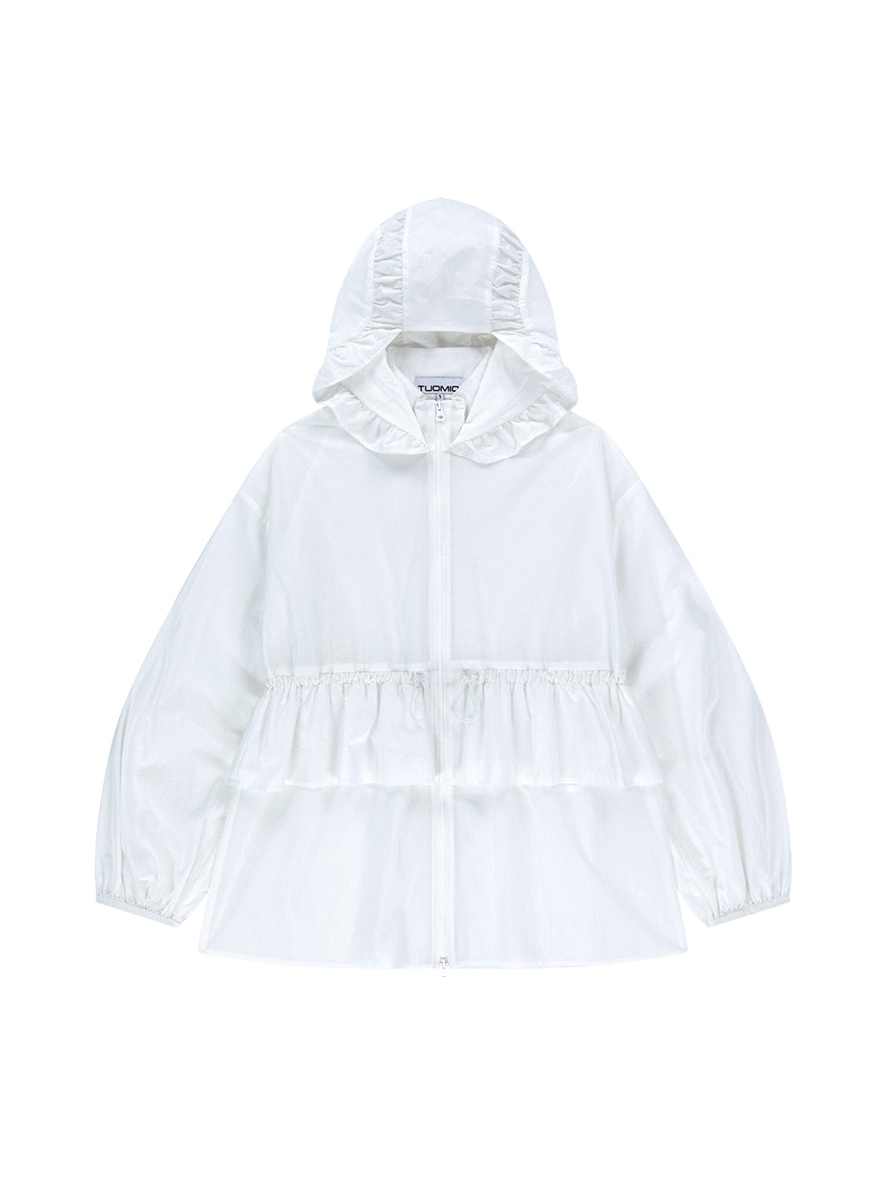 【TUOMIO】 FRILL LAYERED HOOD JACKET : WHITE