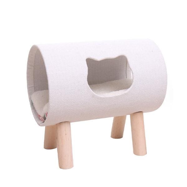 猫ハウス 筒型 ベッド ペットハウス ペット 猫 ハウス 椅子 ペット家具 猫チェア かわいい 猫型窓 猫の巣 おしゃれ インテリア 足つき