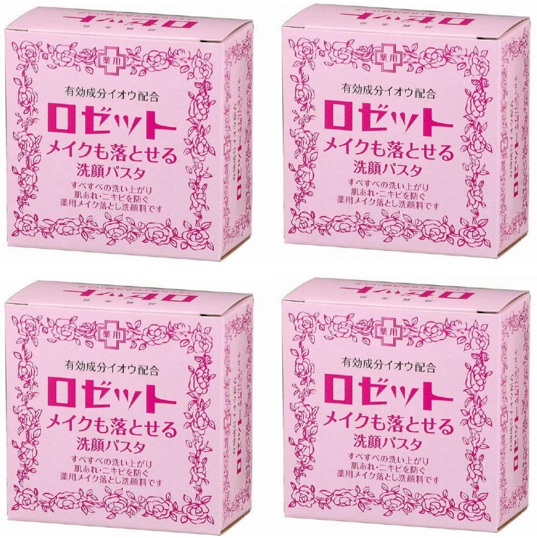 【まとめ買い】ロゼット メイクも落とせる 洗顔パスタ 90g (医薬部外品)4個