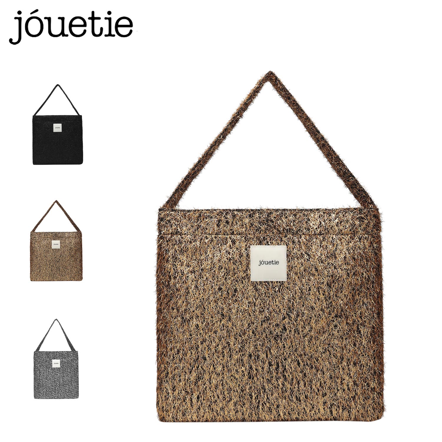 トートバッグ メタリックモールヤーン レディース A4 軽量 斜めがけ ブラック ゴールド シルバー 黒 JUT-82270B