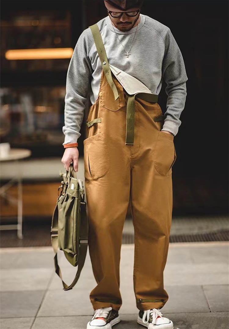 贩売促进 つなぎ　デッキパンツ サロペットメンズ おしゃれ オールインワン ビッグシルエット オーバーサイズ カバーオール ワイドパンツ 作業服 作業着 オーバーオール 一体服　春秋夏 デニム Ｓ~3