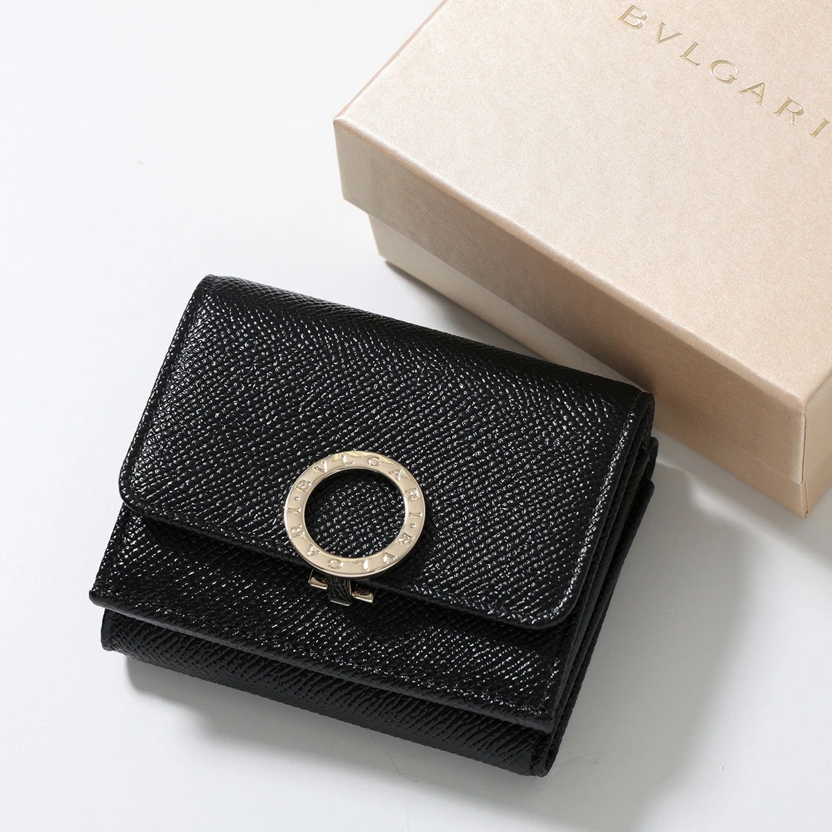 BVLGARI ブルガリ 三つ折り財布 Bulgari Bulgari 2 288648 レディース レザー ミニ財布 BLK
