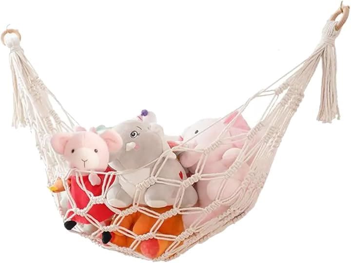 Qoo10] ぬいぐるみ収納ハンモック マクラメ 金具