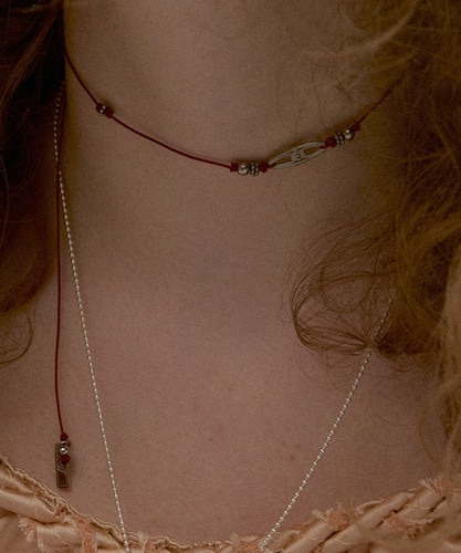 NFF oval trace necklace red オーバルトレースネックレス レッド 韓国アクセサリー 正規品 ネックレス